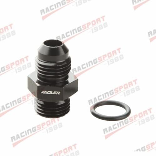 6AN AN-6 Male Flare To 6AN Straight Cut O-Ring Adapter Fitting Black