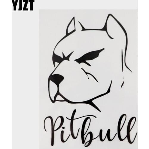 YJZT 11CM×15.7CM Fashion Pitbull Animal Vinyl Car Window Sticker Decal Black/Silver 13F-0088