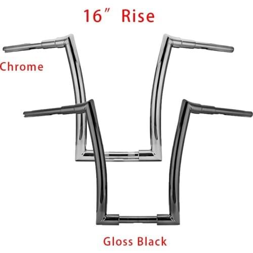 Motorbike Triple Chrome 16" Rise Ape Bar Handlebar 1" Clamp For Harley Softail Custom FXSTC 1986–1999 2007–2010