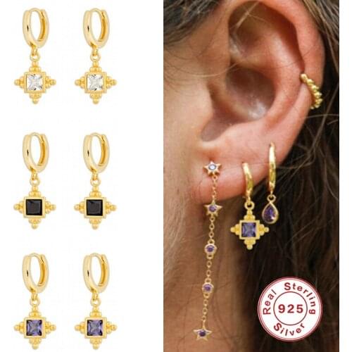 BOAKO Wholesale 2021 Trend Hoop Earrings 925 Sterling Silver Earings For Women Earring Pendientes Brincos Jewelry Gift Aretes CZ