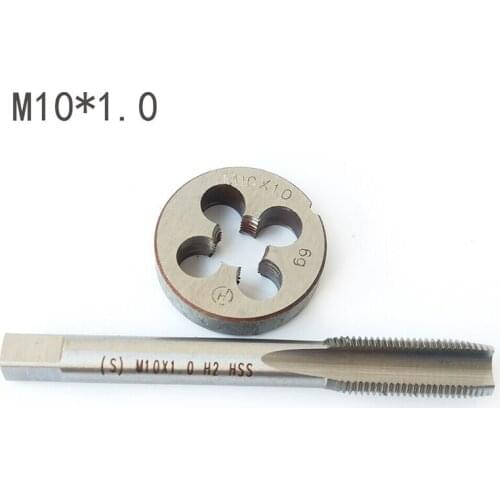 1PC Tap M10*1 + Die M10*1 Right Hand Tap Matching Tap Handle M1-10 (1/16-3/8)