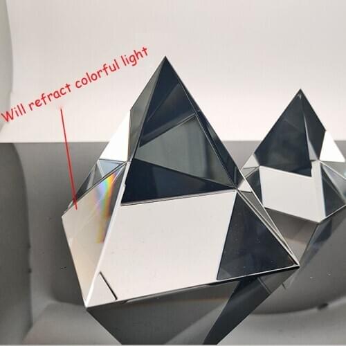 120MMOptical Pyramid Glass Prism Rainbow Polyhedral Crystal Pyramid Rainbow Prism Pyramid Crystal Glass Crystal Rainbow Pyramid