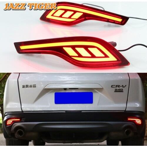 2-in-1 Functions Car LED Rear Fog Lamp Brake Light Rear Bumper Decoration Lamp For Honda CRV CR-V 2017 - 2020