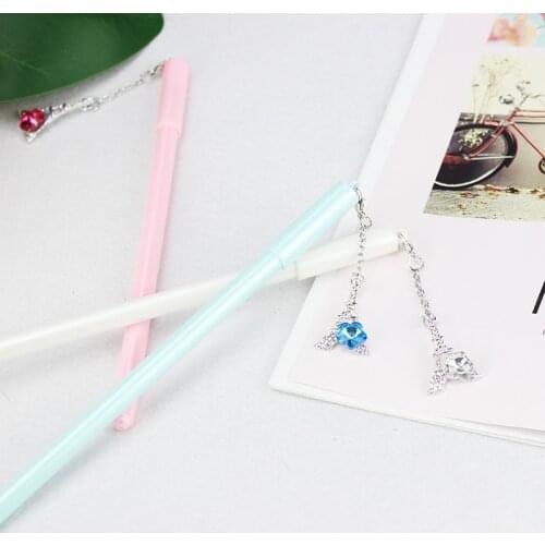 40PCS Cute Stationery Crystal Tower Colorful Flowers Black Creative Gel Pen Kawaii School Supplies