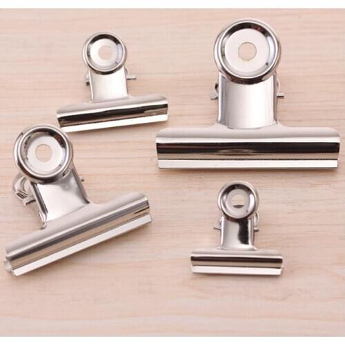 48pcs/lot) 38mm round metal Grip Clips silver Bulldog clip Stainless steel ticket clip stationery