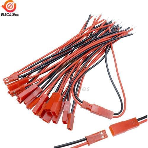 5Pair/10pcs 100mm 10cm JST Plug Cable Male and Female connector 2 Pin For RC BEC Battery Helicopter DIY FPV Drone Quadcopter