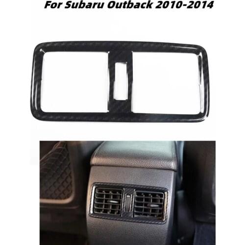 For Subaru Outback 2010 2012 2013 2014 Accessories Car Rear Seat Air Outlet Decorative Stickers ABS Carbon Fiber Style