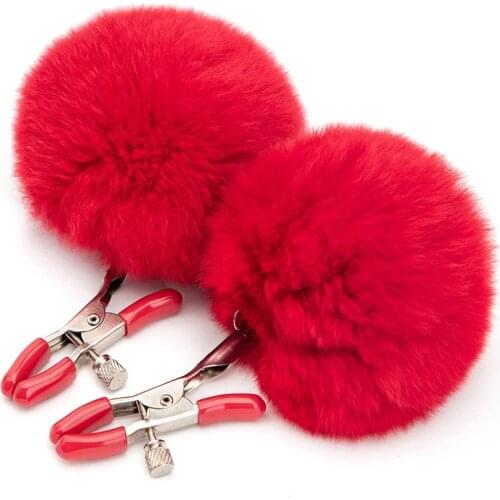 Adult appeal alternative breast stimulation toy rabbit rabbit hair ball breast clip Mimi teaser toy adult products