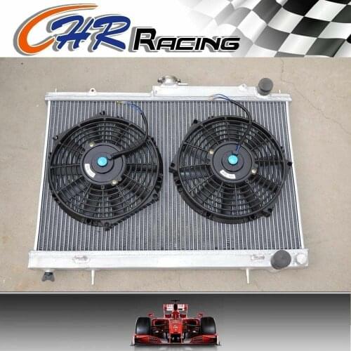 FOR 52MM Aluminum Radiator NISSAN SKYLINE R33 R34 GTR GTS-T GTST RB25DET+ 2XFANS