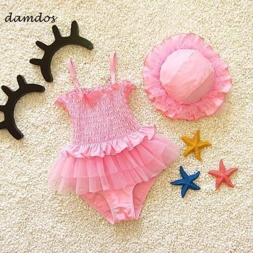 Bikini Girls One Piece Swimsuit Cover Up Korean Kids Rash Guard Swimwear Children Underwater UV Protection Cutt Off Bathing Suit