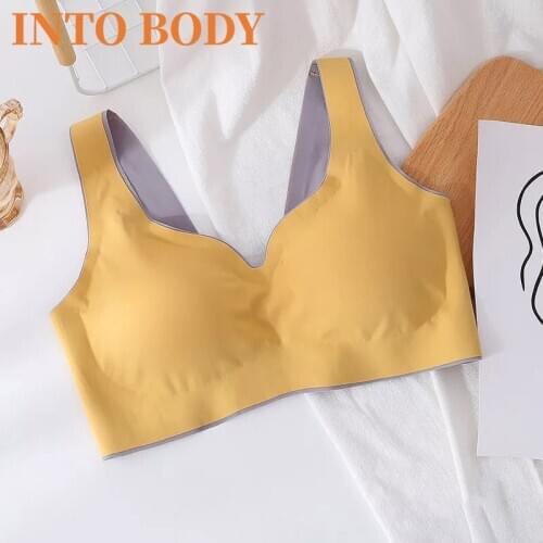 Sexy Lady Latex Bra Plus Size Seamless Bra For Women Push Up Underwear Bra Top Bh Comfortable Cooling Gathering Shockproof
