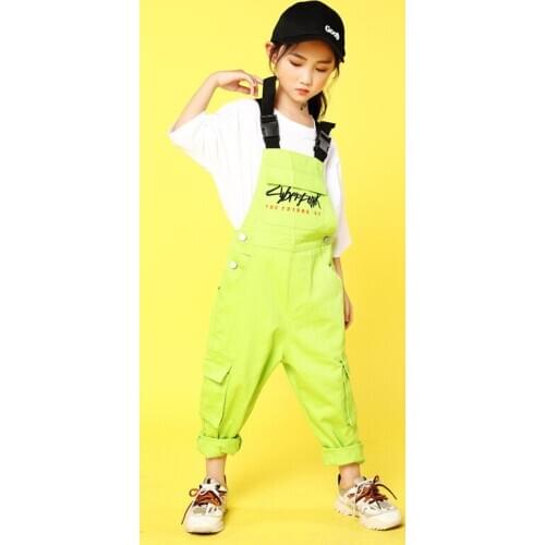 Kids Hip Hop Clothing Dance Costumes for Girls Boys Jazz Ballroom Dancing Clothes Competition Costumes Stage Outfits Overall LJ