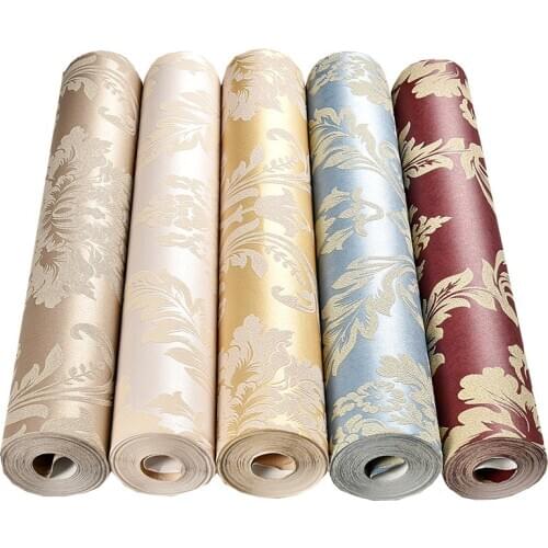 European Wallpaper 3D Non-woven Wallpaper Living Room Bedroom TV Background Wallpaper Modern Minimalist Embossed Wallpaper