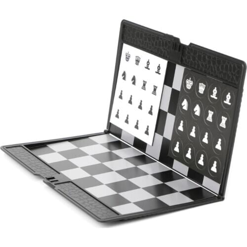 Pocket Folding Magnetic International Chess Set Board Checkers Traveler Plane X3UA