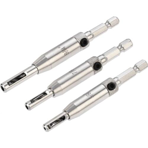 Uxcell Forstner Wood Drill Bit 5/64" 7/64" 9/64" Dia Hole Saw 3 in1 Set