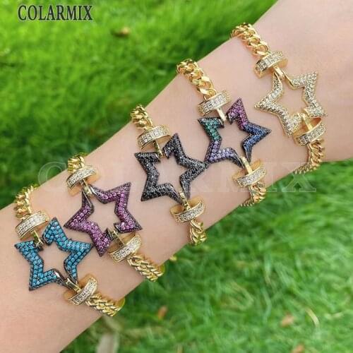 3 Pcs New design Zircon charms Bracelet bangle jewelry Mix shape charms Bracelet fashion jewelry for women 31474