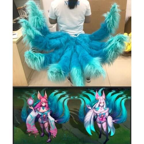 2020 Halloween Cosplay Costume LOL Game Ahri the Nine-Tailed Fox cosplay costume wonderful Tail including nine tail