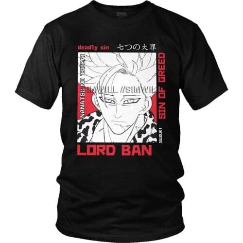 Lord Ban Nanatsu No Taizai Tshirt Men Streetwear Tee Tops Cotton T Shirt Short Sleeve Anime Manga Seven Deadly Sins T-shirt Gift