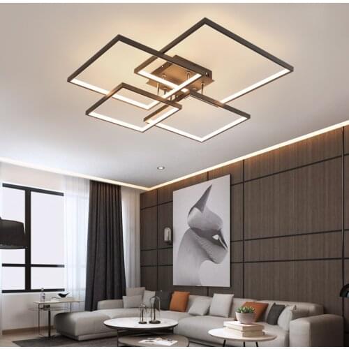 FANPINFANDO Modern Led Ceiling Chandeliers For Living Room Bedroom Black Study Kitchen Led Chandeliers Indoor Lighting Fixtures
