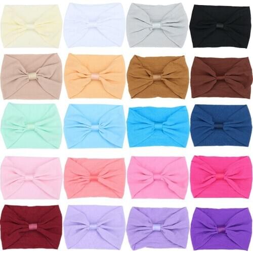 Yundfly Fashion Newborn Nylon Knotted Headwrap Baby Girls Soft Elastic Headband Toddler Hair Accessories