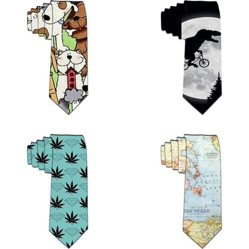8cm Tie For Men Polyester Classic Novelty Animal Printing Skinny Ties Slim Neckties Party Accessories Corbatas de fiesta