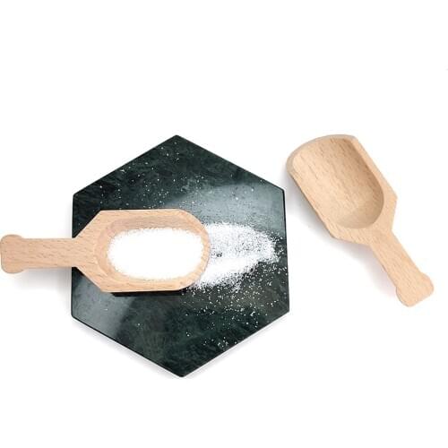 Natural Wooden Condiment Scoop Spoon Milk Powder Flatware Small Tea Sugar Salt Scoop Kitchen Spice Scoop Handicraft Wood Spoons
