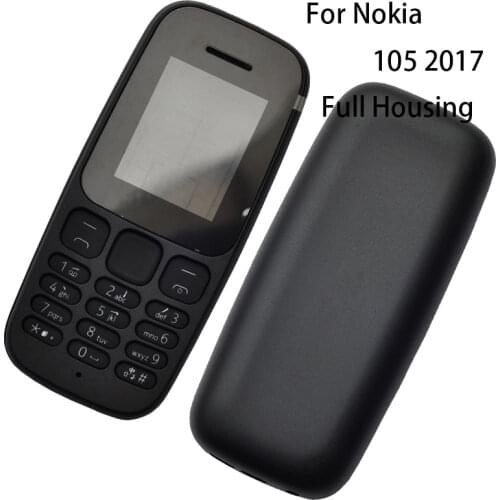 For Nokia 105 2017 TA-1010 Plastic New Full Housing Battery Cover+Front Frame+English Keypad+Logo