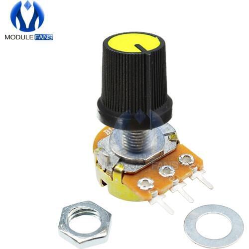 5PCS WH148 Rotary Potentiometer Ohm Linear Taper 3 Pin Potentiometer 3P 3PIN For Arduino With Cap 1K 5K 10K 20K 50K 100K 500K