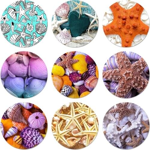 Seashell starfish Badge Brooch Pin Accessories For Clothes Backpack Decoration gift 58mm