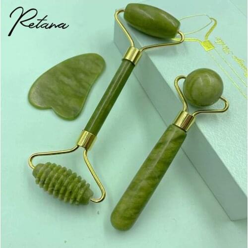 Face-Lifting Massage Roller Natural Jade Double-Headed Jade Face-Lifting Body Skin Relaxation Slimming Beauty Neck Slimming Lift