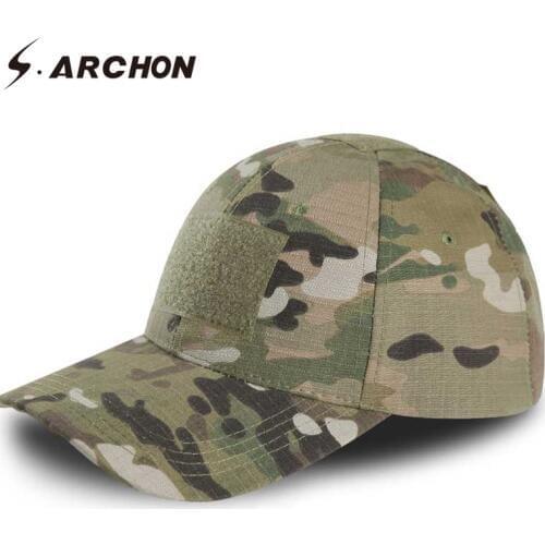 S.ARCHON Adjustable Multicam Military Camouflage Hats For Men Airsoft Snapback Tactical Baseball Caps Paintball Combat Army Hats