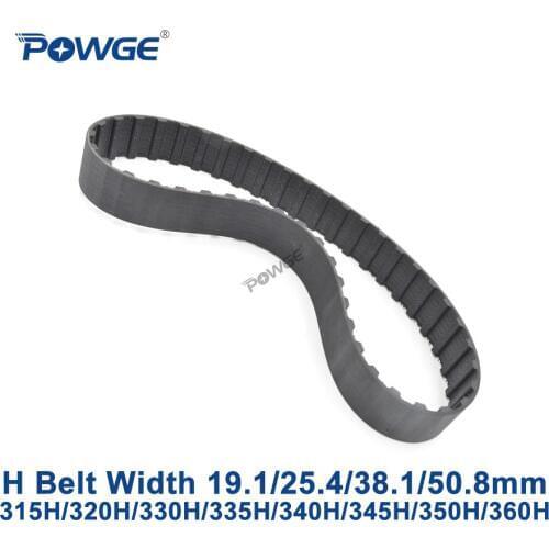 POWGE Inch H Synchronous timing belt 315H/320H/325H/330H/335H/340H/345H/350H/355H/360H Width 19.1/25.4/38.1/50.8mm Rubber Belts