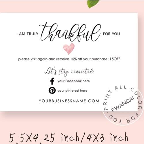 Editable Thank You for Shopping Small,Bakery Business Card Template for Your Order Cookie Card,Shopping Cart Thank You Cards