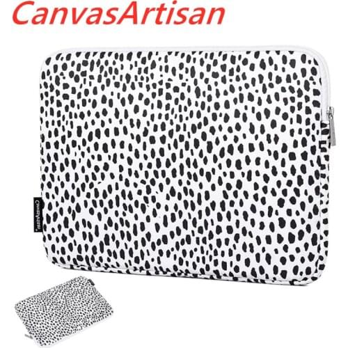 CanvasArtisan Brand Laptop Bag 11",12",13",14",15",15.6", Leopard Dot Sleeve Case For Macbook Air Pro Notebook,Dropship V020