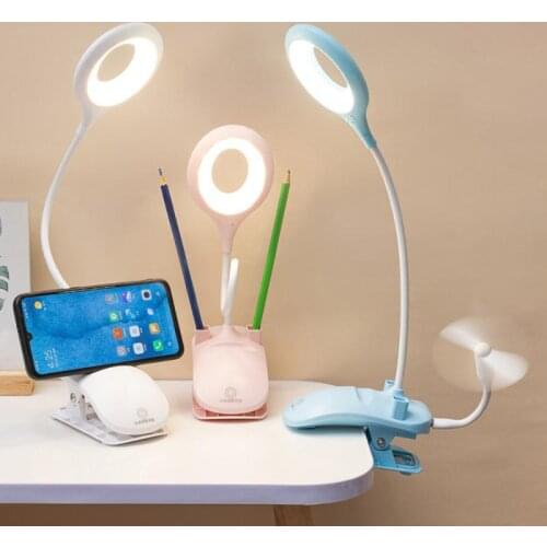 Leds Table Lamp USB Touch Night Light Stepless Dimming Desk Light Eye Protection Learning Multi-Function Bracket Pen Holder