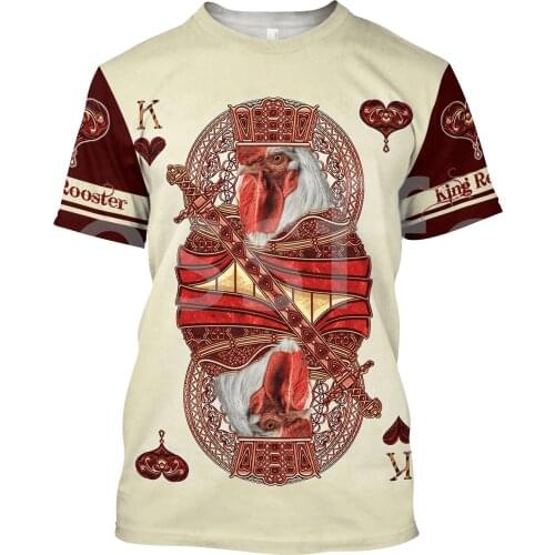 Tessffel Rooster Chicken Cock Animal Camo Tattoo 3DPrint Summer Unisex Funny Casual Tee Shorts Sleeves T-Shirts Mens/Womens A3