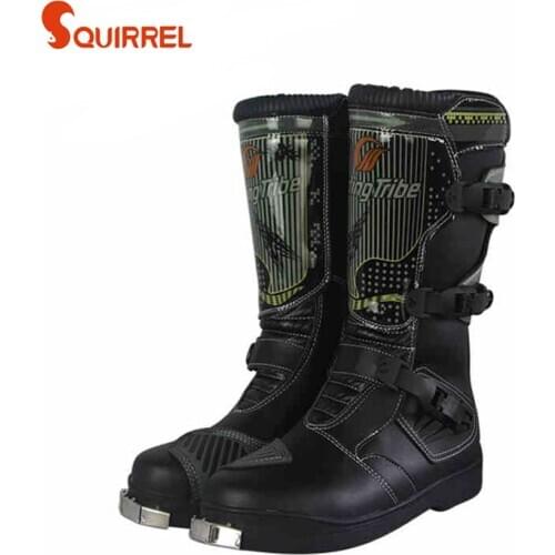 Stainless steel cross-country lengthened warm motorcycle riding mens and womens anti-collision professional boots