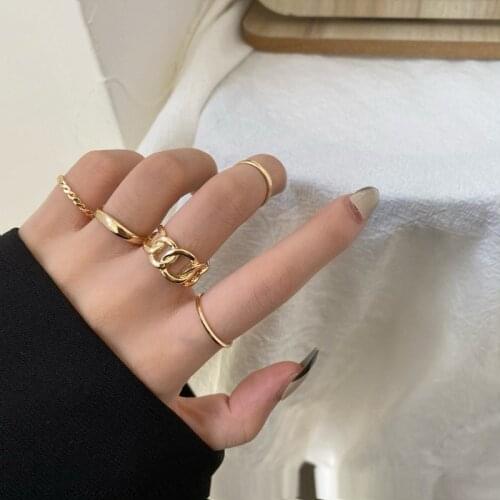 Jewelry for women 2021 Woman rings niche design hollow vintage Mens ring cool wind new set of rings jewelry accessories