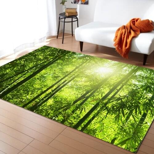 Green Bamboo Sun Plant Printed Floor Mat Door Mats Lounge Rug Kids Carpet Living Room Bedroom Modern Home Decoration