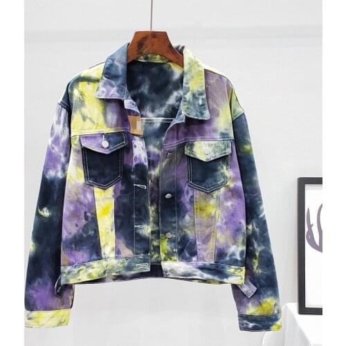 2021 Spring coat Women denim jackets Streetwear Loose Short jean Coat Casual fashion Girls hip hop outwear Autumn New