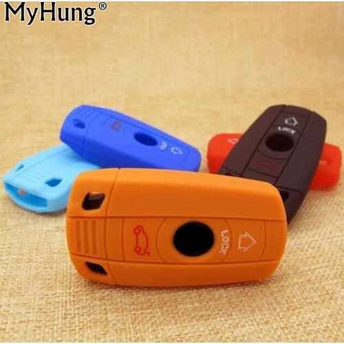 1pc Silicone Car Key Remote Key Cover For BMW X1 X5 3 5 Series E90 E91 E92 E60 Car Key Case Shell Car Accessorie Candy Color