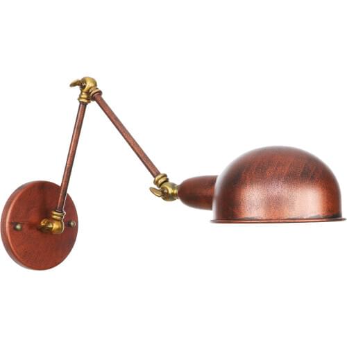 20+20CM Iron Rocker Arm Wall Lamps LED RH Vintage Bedroom Light Rust Iron Sconce Fixture Wall Light Applique Murale Luminaire