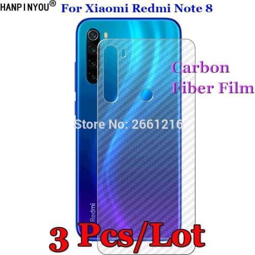 3 Pcs/Lot For Xiaomi Redmi Note 8 Note8 6.3" 3D Non-slip Clear Carbon Fiber Back Film Screen Protector Protective Sticker