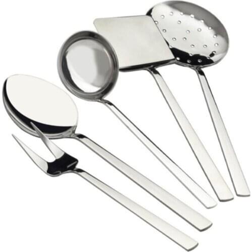 5 piece Steel Solid Service Set Ladle Colander Set Stainless Service Kit Set Kitchen Dinner Tableware Set 2021 Fashion