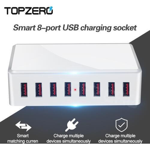8 Port Multi USB Charger 40W Charging Station Dock Universal Mobile Phone Wall Charger EU UK US AU Plugs for Samsung for iPhone