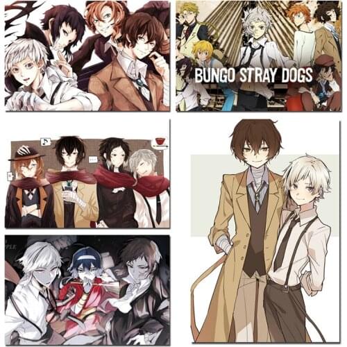 Bungo Stray Dogs Anime Poster Art Prints Silk Canvas Wallpaper Decorative Wall Picture For Living Room-004