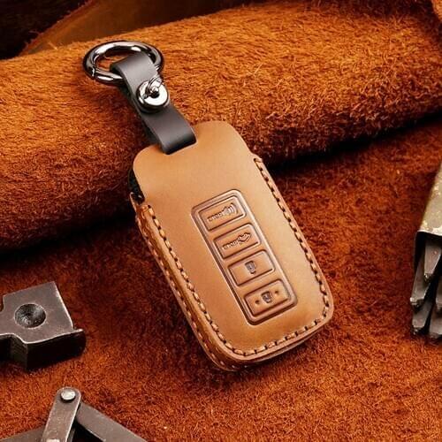 Genuine Leather 4 Button Car Remote Key Case Chain Fob Holder For Lexus NX 200 NX300H RX 350 450H ES 350 ES 300h Car Accessories
