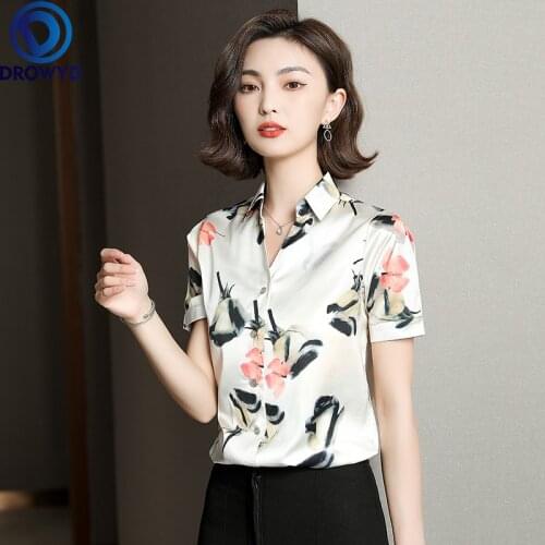 Женские шелковые рубашки DROWYD China At AliExpress