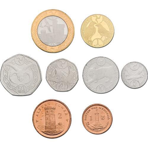 Europe New Original Coins Collectible Edition Real Rare Unc Commemorative Coin Isle of Man 7 Pieces Set