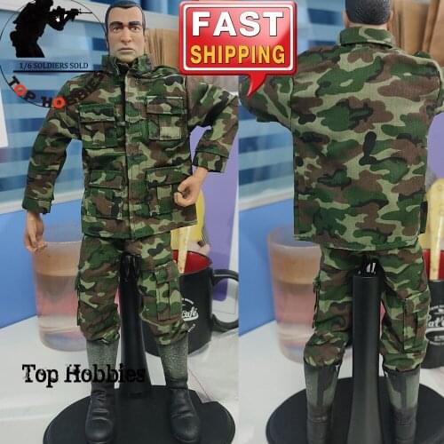 1:6 Scale British Royal Marines Uniform Military Uniform Suit Clothes Jungle Camou Set Coat Pants Combat Boots F 12"Body Figure